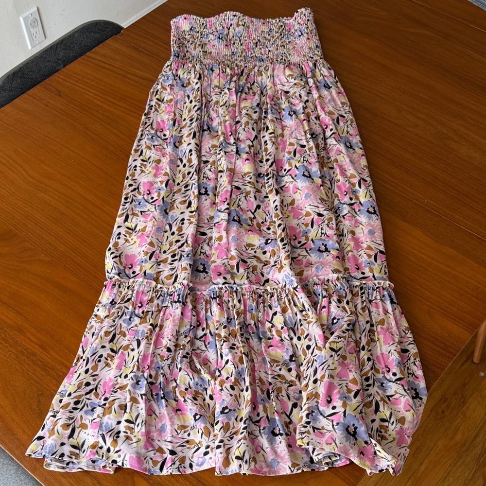 Floral Pink Maxi Skirt or Tube Top Dress